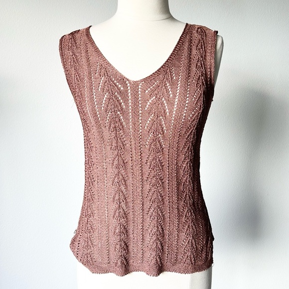 Knit Sleeveless V Neck Sweater - Picture 12 of 14